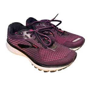 Brooks Ghost 12 Running Shoes Womens 6.5D Wide Pre-Owned Purple Sneakers DNA